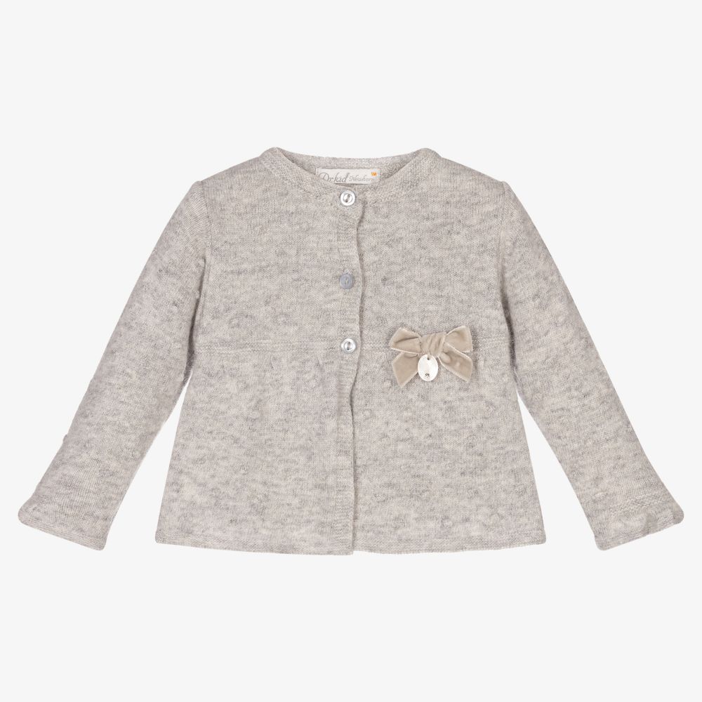 Dr. Kid - Grey Knitted Baby Cardigan | Childrensalon