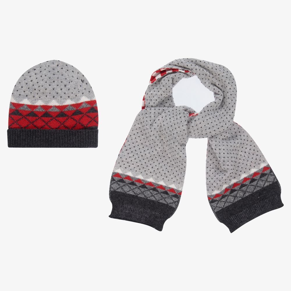 Dr. Kid - Grey Knitted Hat & Scarf Set | Childrensalon