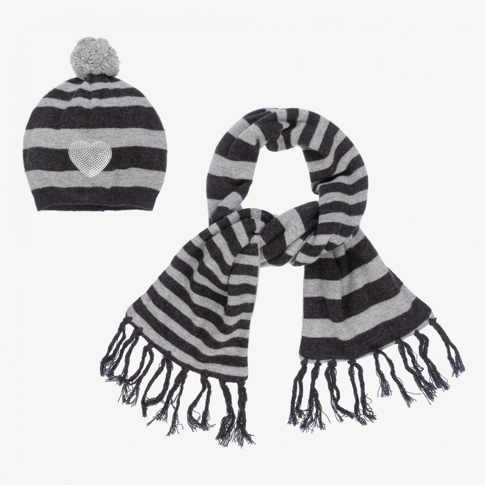 Dr. Kid - Grey Knitted Hat & Scarf Set | Childrensalon