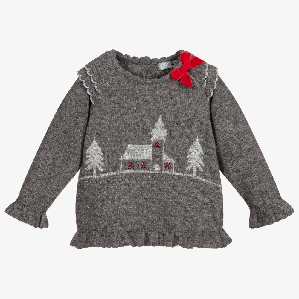 Dr. Kid-Grey Knitted Wool Jumper | Childrensalon Outlet