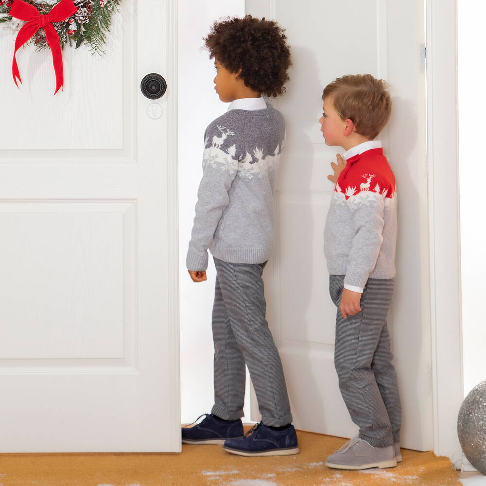 Dr. Kid-Серо-красный рождественский свитер | Childrensalon Outlet