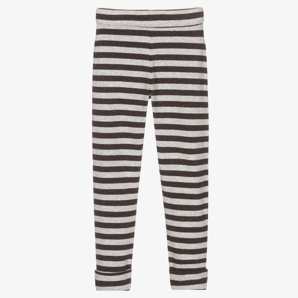 Dr. Kid - Grey Stripe Cotton Leggings | Childrensalon