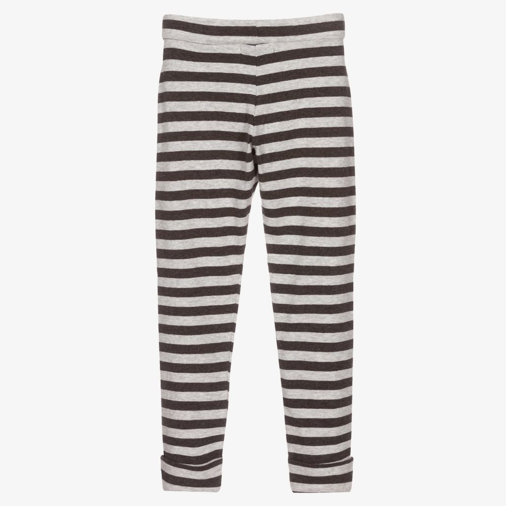 Dr. Kid-Grey Stripe Cotton Leggings | Childrensalon Outlet