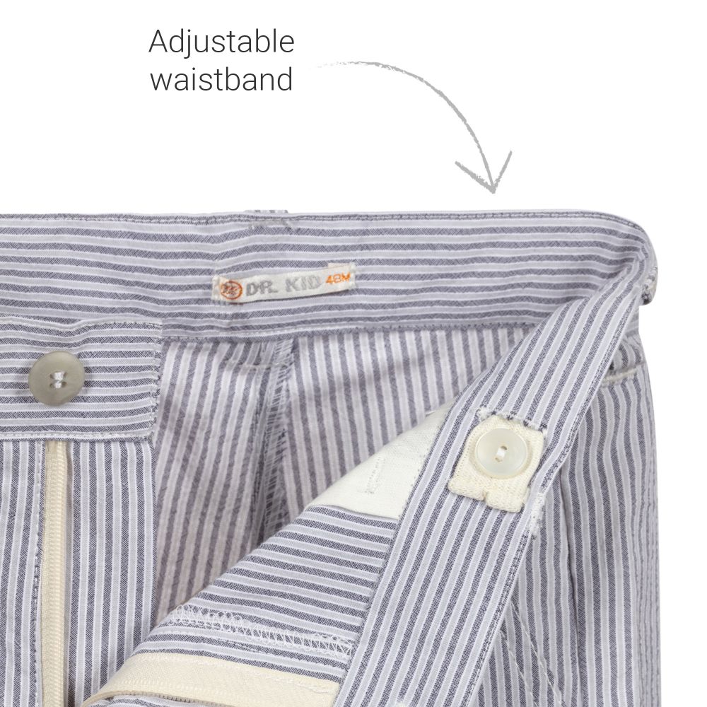 Dr. Kid-Grey Striped Cotton Shorts | Childrensalon Outlet