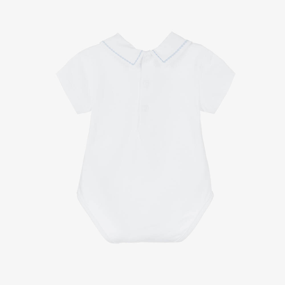 Dr. Kid-Infant Boys Ivory Embroidered Bodysuit | Childrensalon Outlet