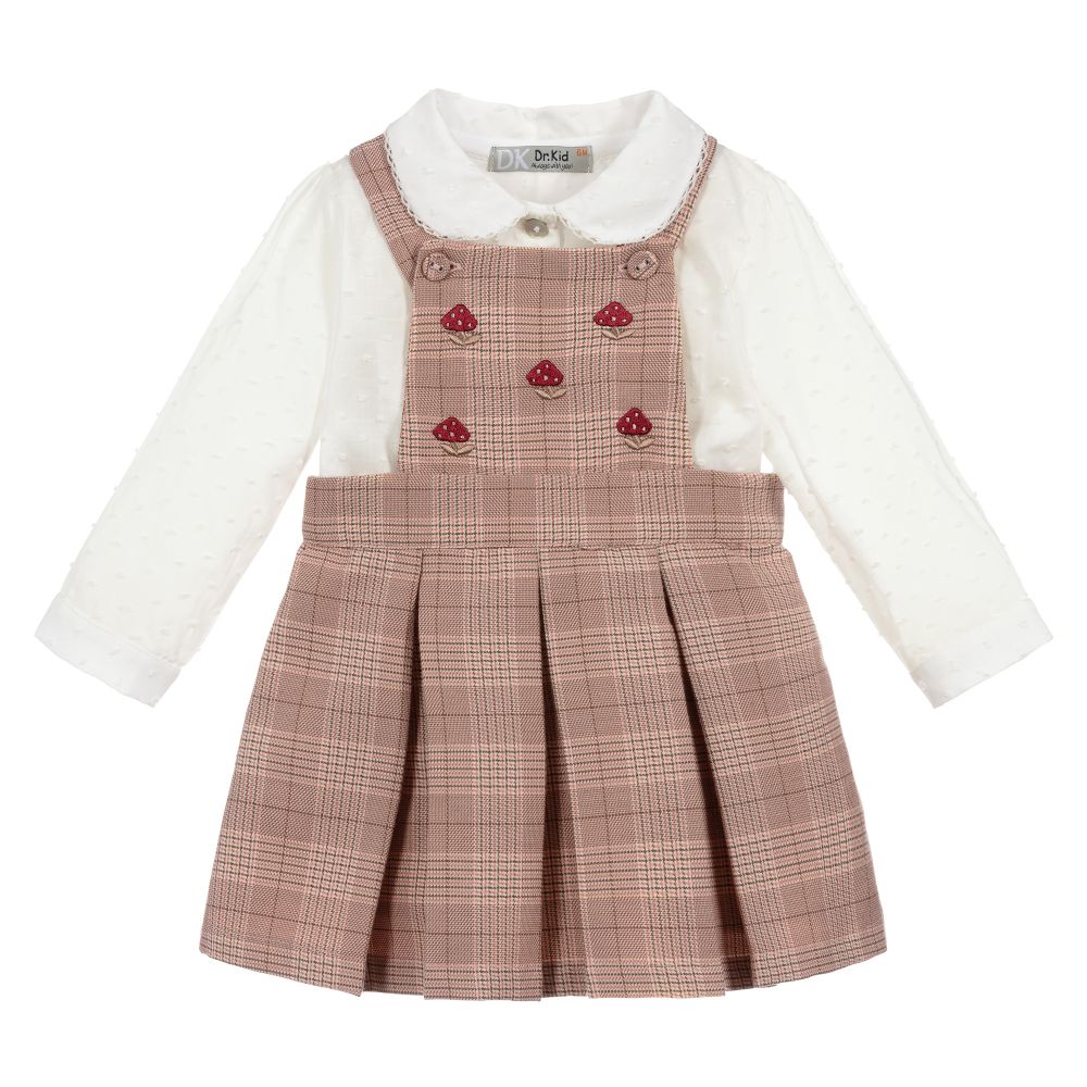 Dr. Kid - Ivory Blouse & Pink Dress Set | Childrensalon