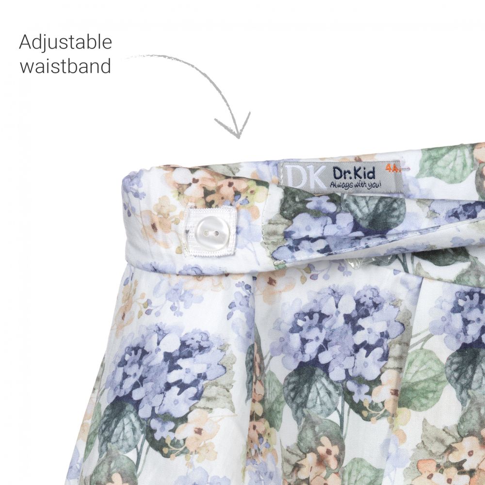 Dr. Kid-Ivory & Blue Cotton Skirt | Childrensalon Outlet