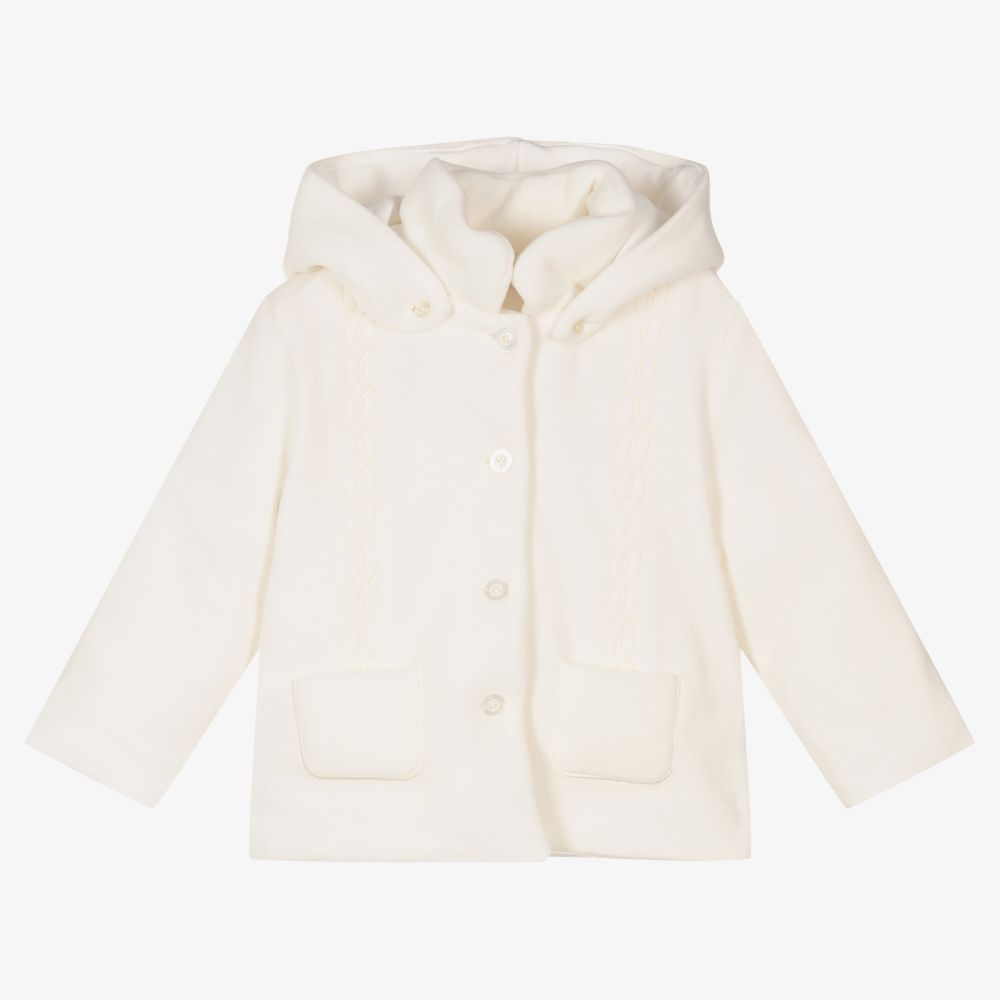 Dr. Kid-Ivory Velour Baby Jacket | Childrensalon Outlet