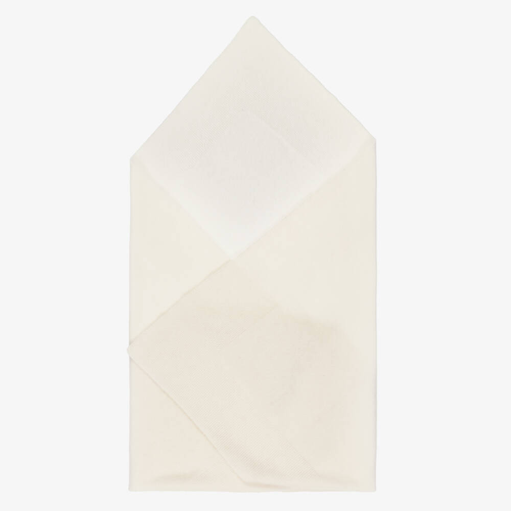 Dr. Kid-Ivory Wool & Cashmere Knitted Baby Blanket (95cm) | Childrensalon Outlet