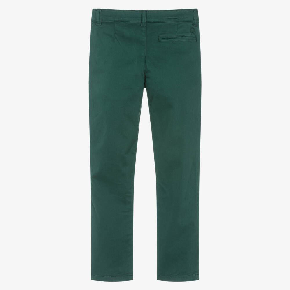 Dr. Kid-Junior Boys Hunter Green Cotton Chino Trousers | Childrensalon Outlet