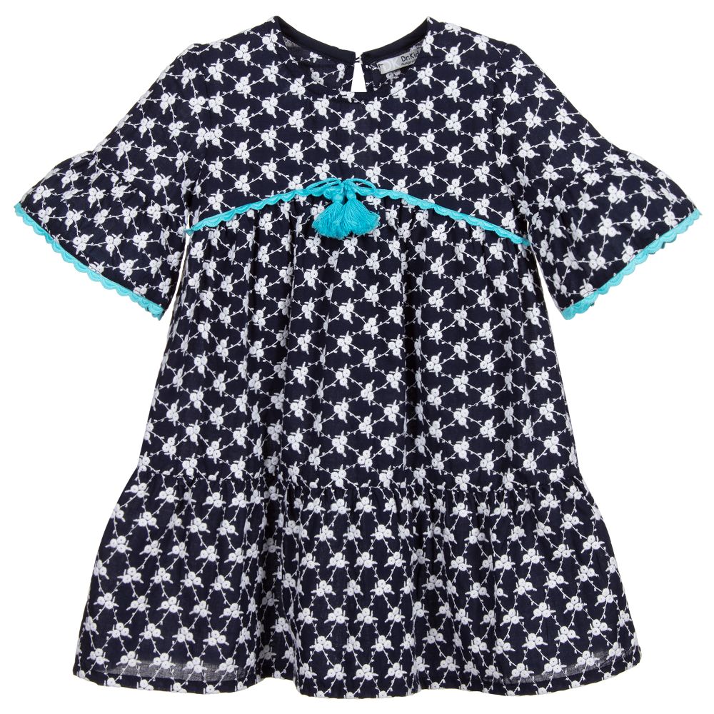 Dr. Kid - Navy Blue Embroidered Dress | Childrensalon