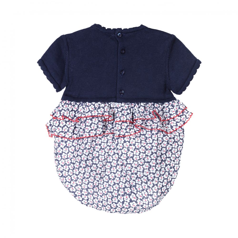 Dr. Kid-Navy Blue Floral Baby Shortie | Childrensalon Outlet