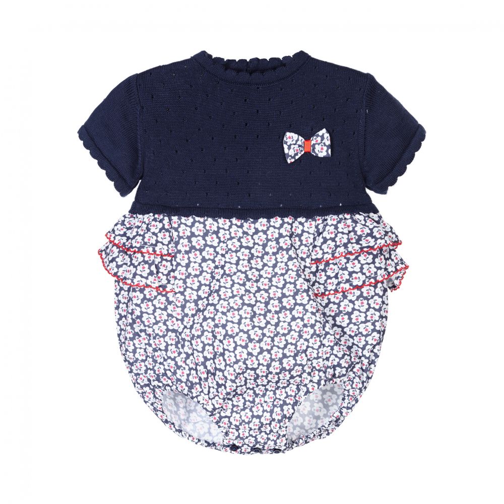 Dr. Kid - Navy Blue Floral Baby Shortie | Childrensalon