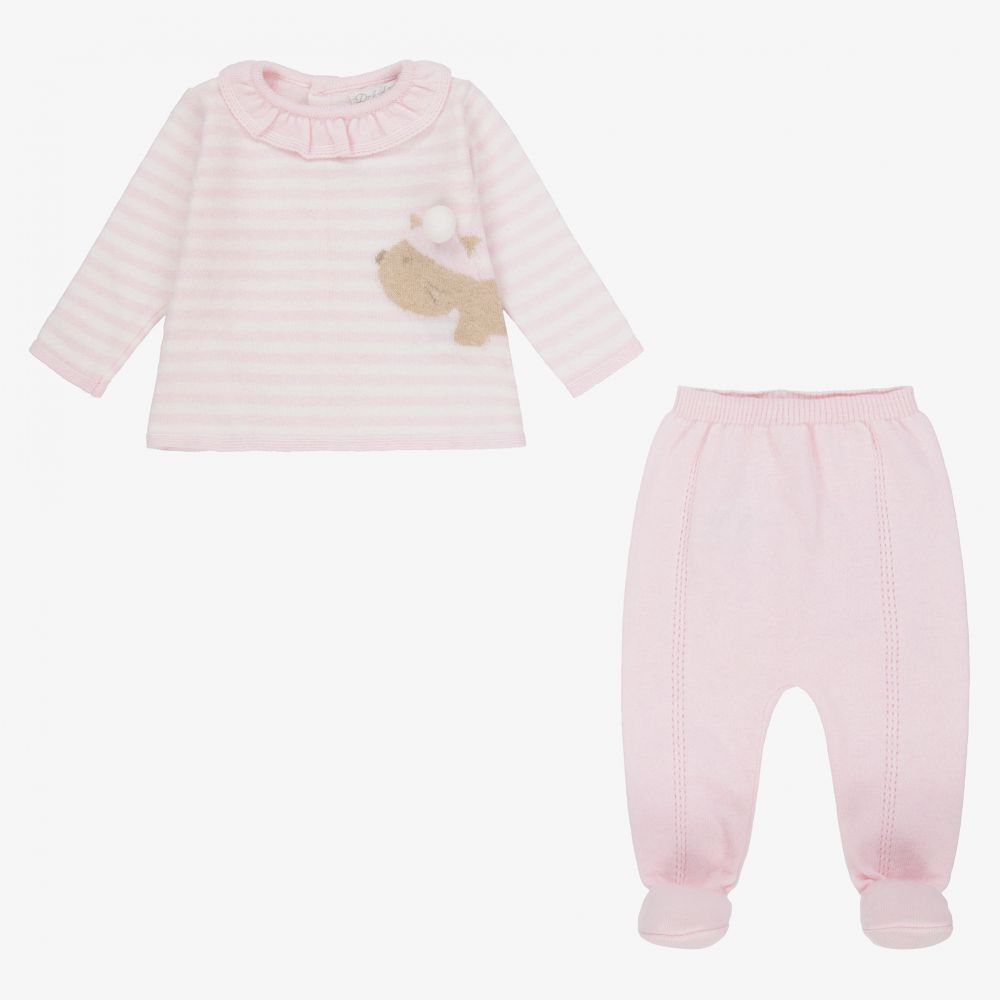Dr. Kid-Pink 2 Piece Knitted Babygrow | Childrensalon Outlet