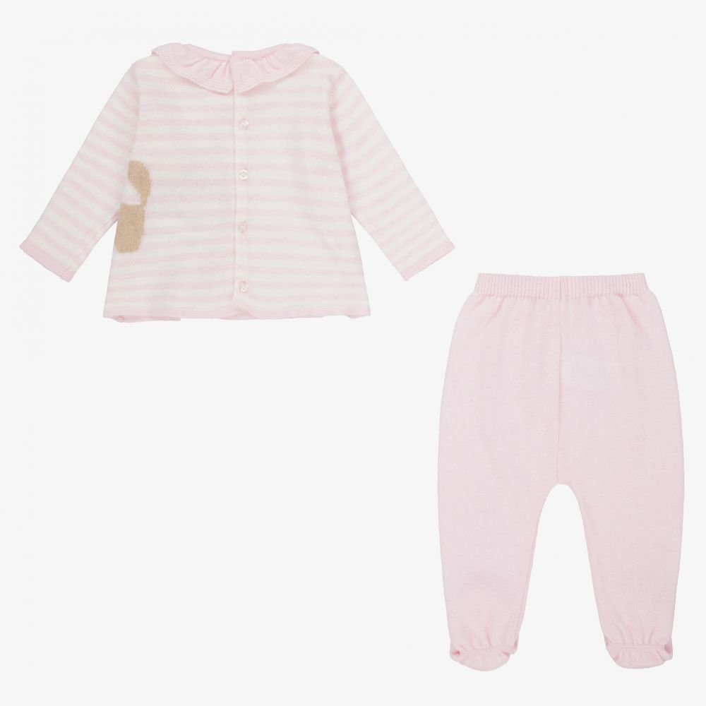 Dr. Kid-Pink 2 Piece Knitted Babygrow | Childrensalon Outlet