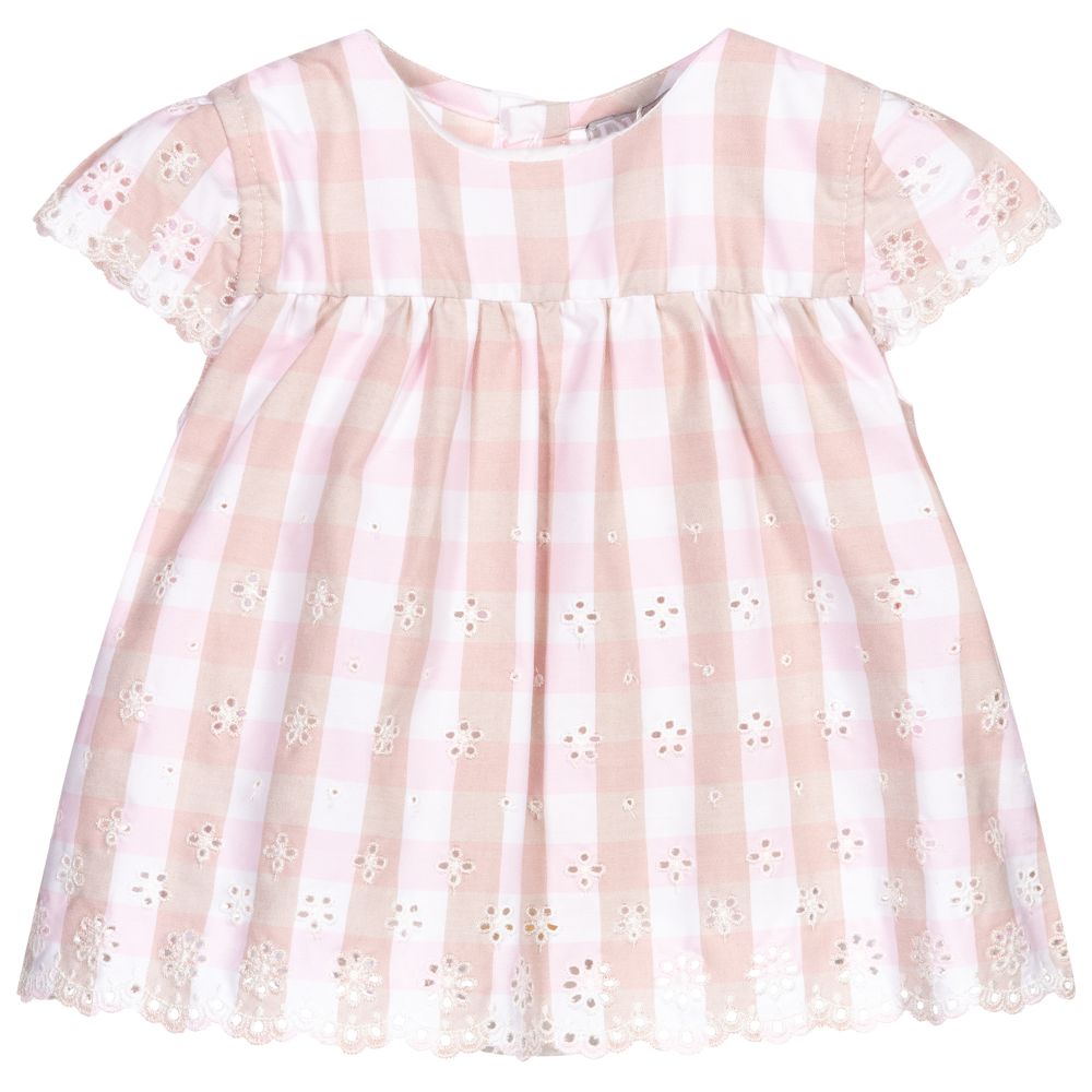 Dr. Kid - Pink & Beige Check Blouse | Childrensalon