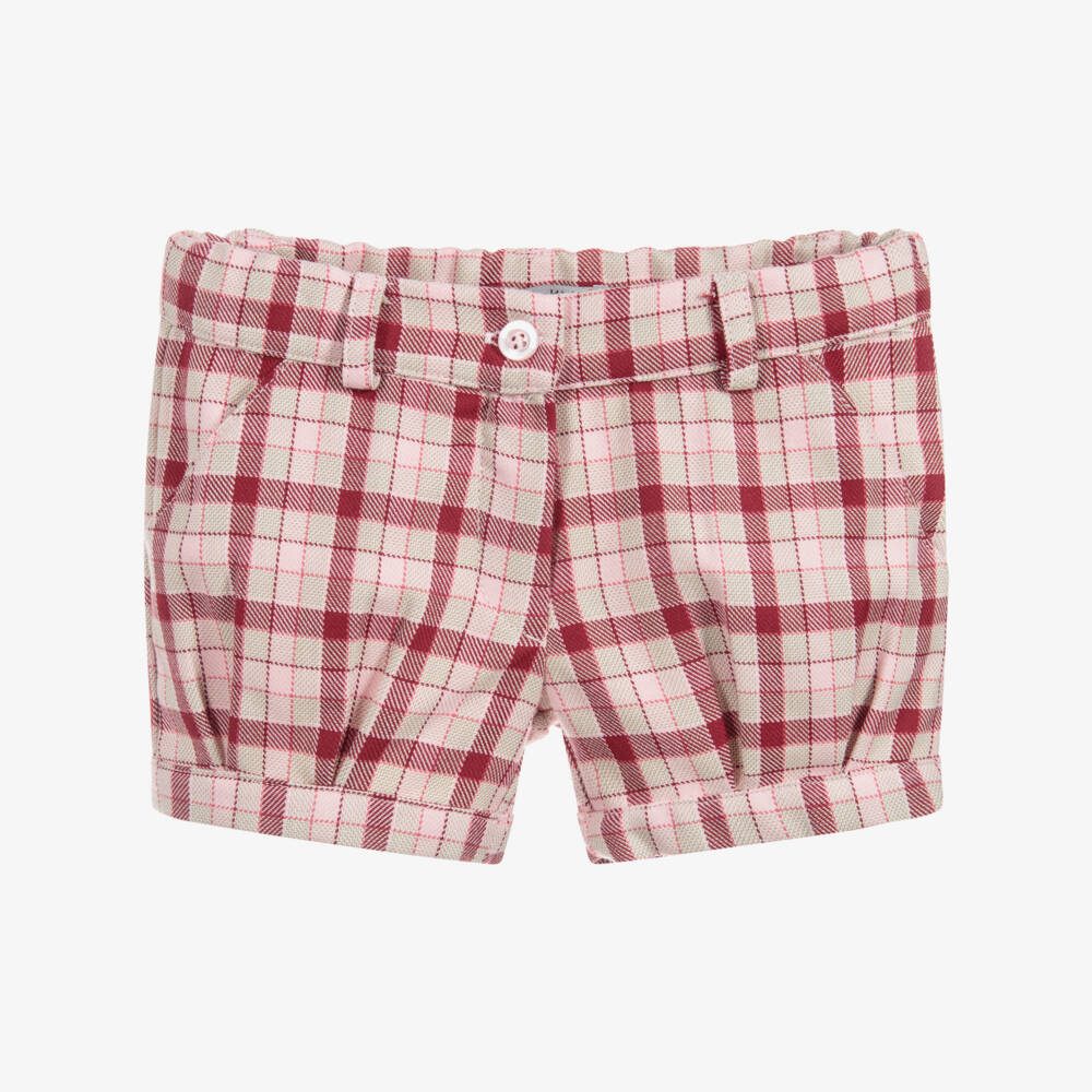 Dr. Kid-Pink Check Cotton Shorts  | Childrensalon Outlet