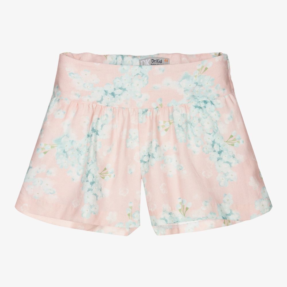 Dr. Kid - Pink Floral Linen Shorts | Childrensalon