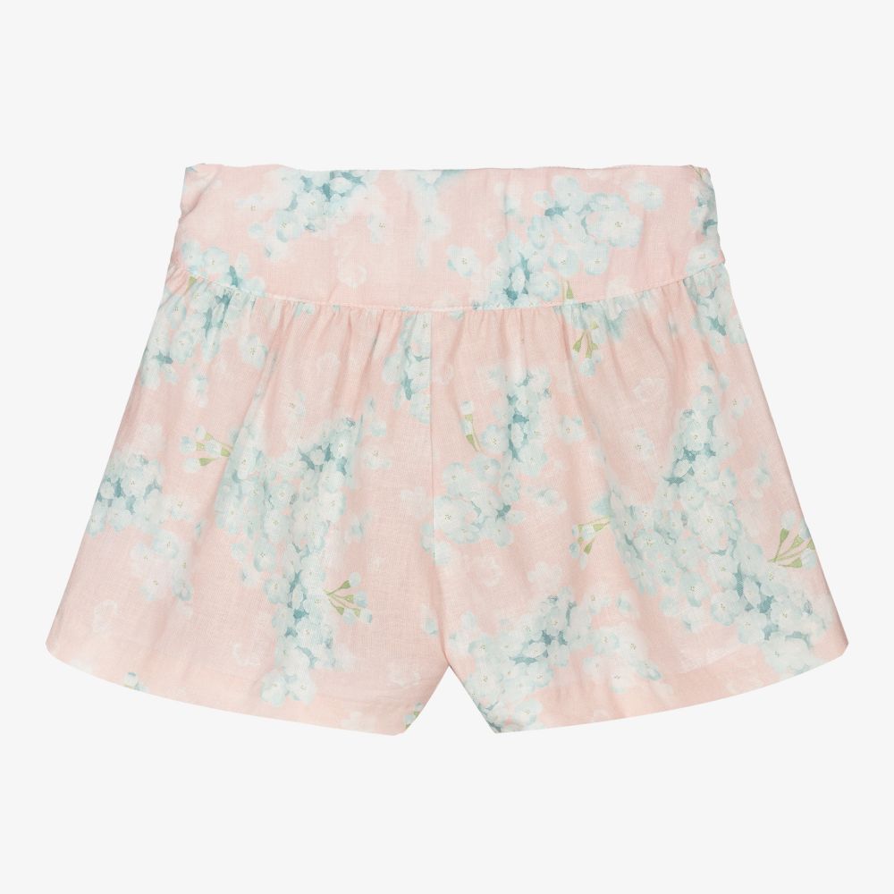 Dr. Kid-Pink Floral Linen Shorts | Childrensalon Outlet