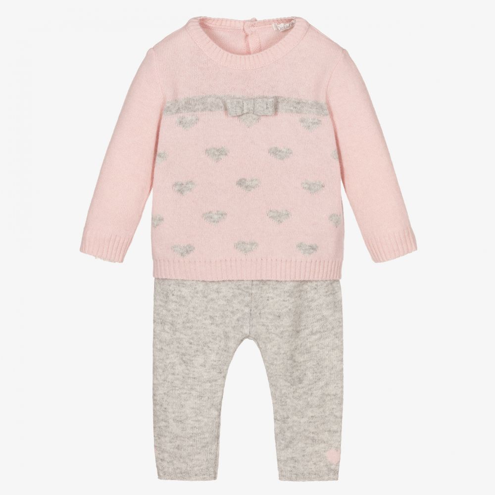 Dr. Kid - Pink & Grey Wool Trouser Set | Childrensalon