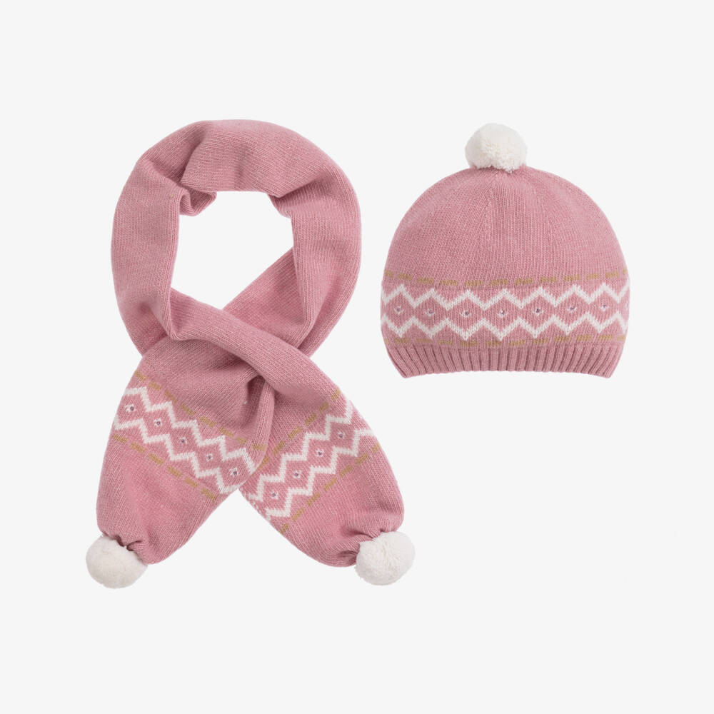 Dr. Kid-Pink Hat & Scarf Set | Childrensalon Outlet