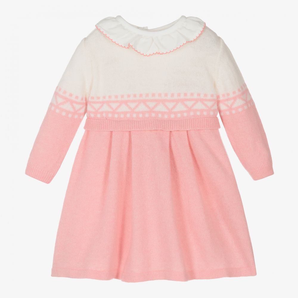 Dr. Kid - Pink & Ivory Knitted Baby Dress | Childrensalon