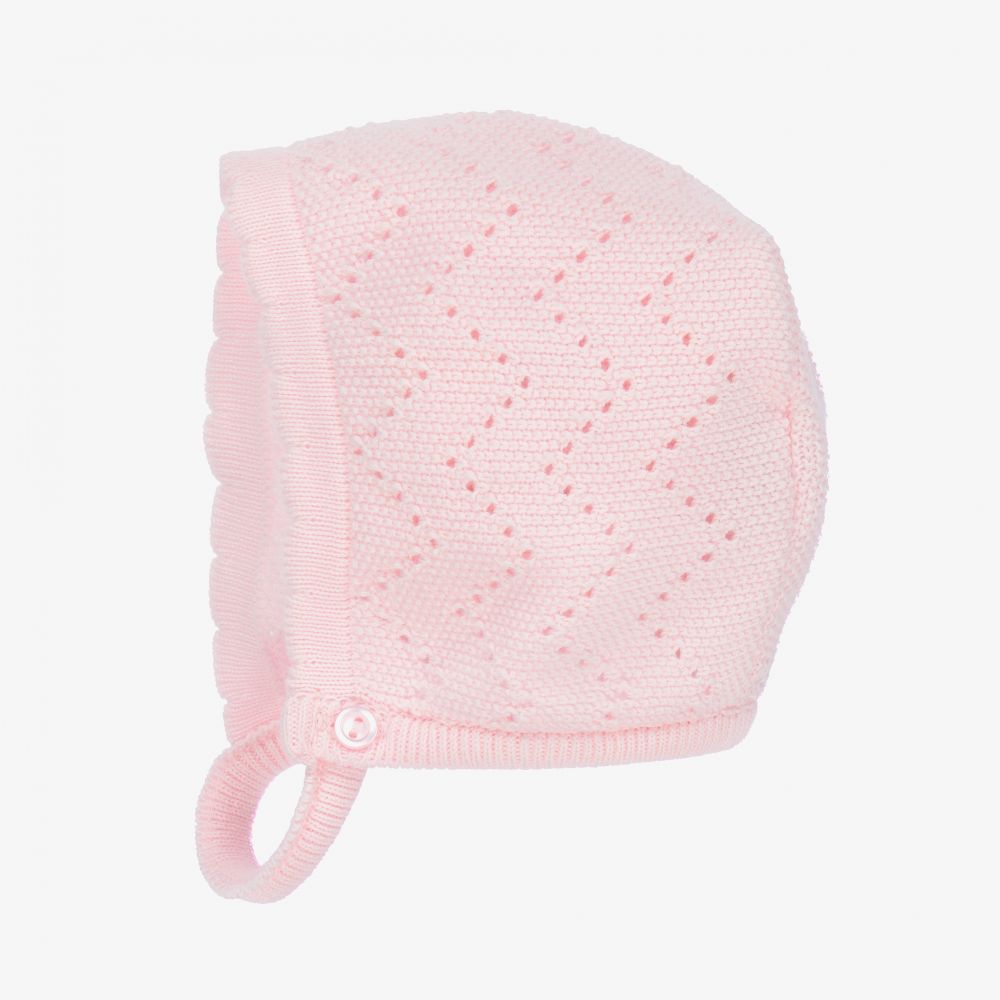Dr. Kid - Pink Knitted Baby Bonnet | Childrensalon