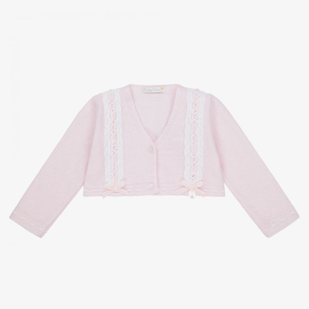 Dr. Kid - Pink Knitted Baby Cardigan | Childrensalon