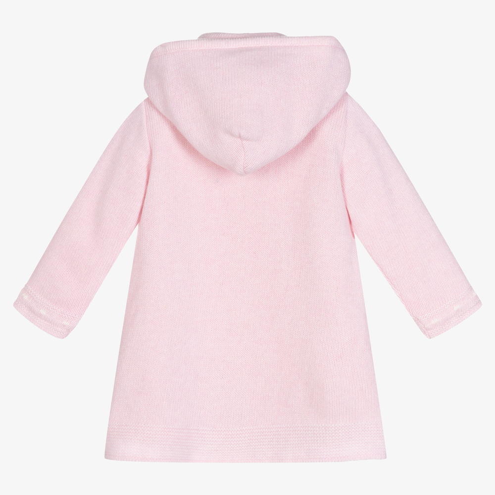 Dr. Kid-Pink Knitted Hooded Cardigan | Childrensalon Outlet