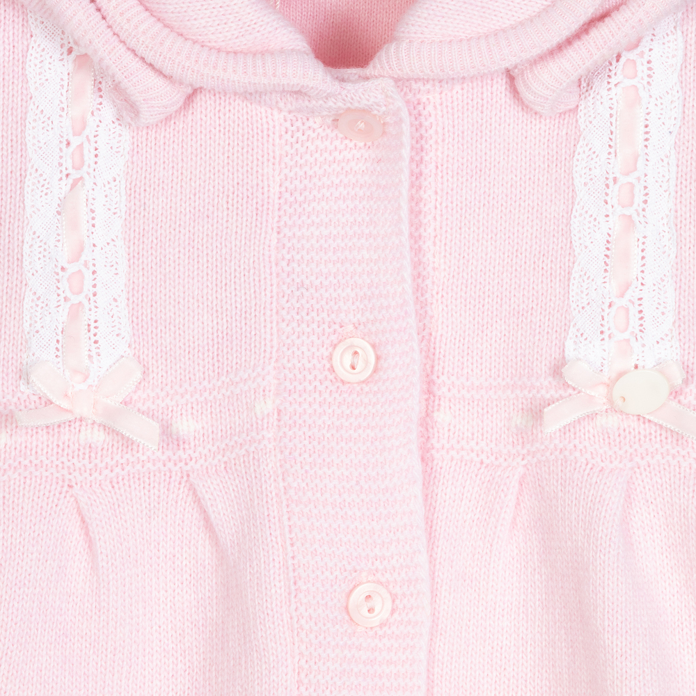 Dr. Kid-Pink Knitted Hooded Cardigan | Childrensalon Outlet
