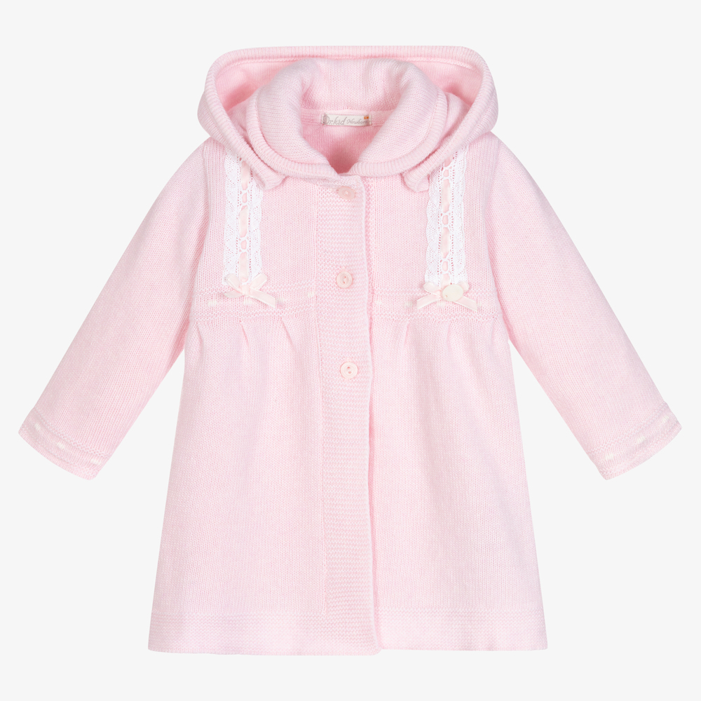 Dr. Kid - Pink Knitted Hooded Cardigan | Childrensalon