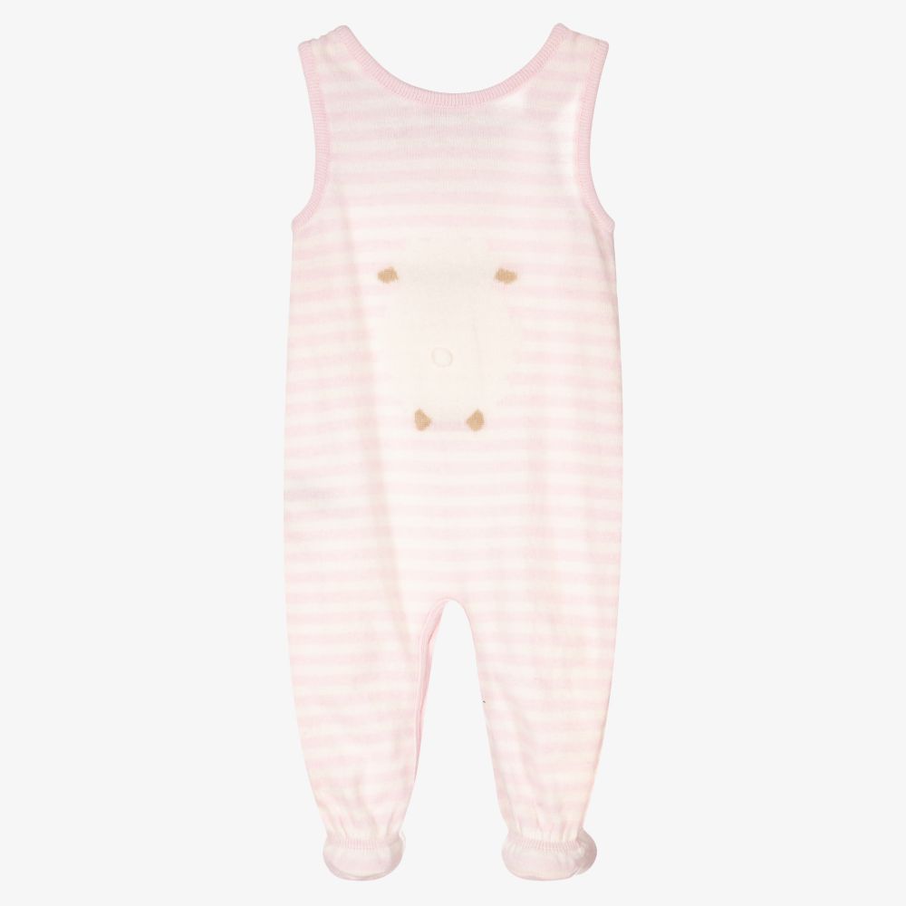 دكتور كيد-Pink Striped Knitted Dungarees | Childrensalon Outlet