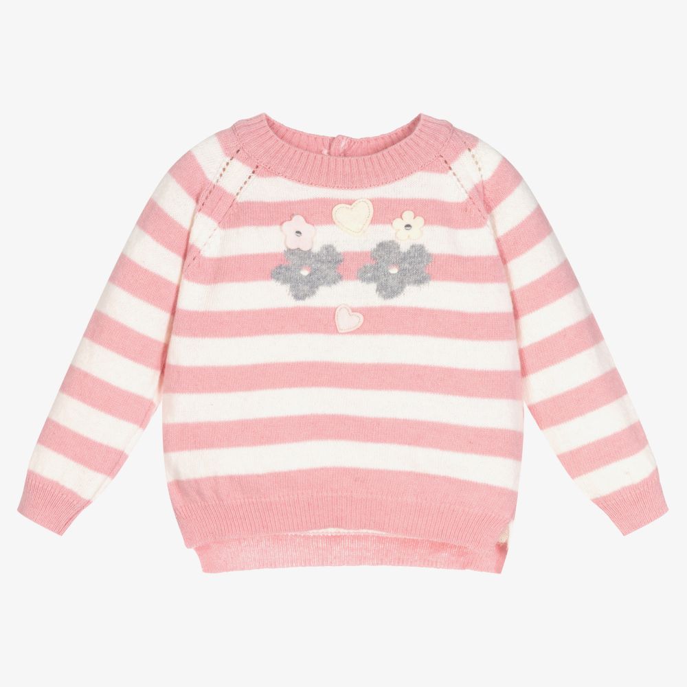 Dr. Kid - Pink Striped Knitted Sweater | Childrensalon