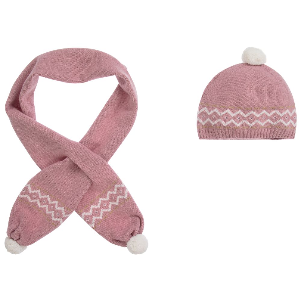 Dr. Kid - Pink Wool Hat & Scarf Set | Childrensalon