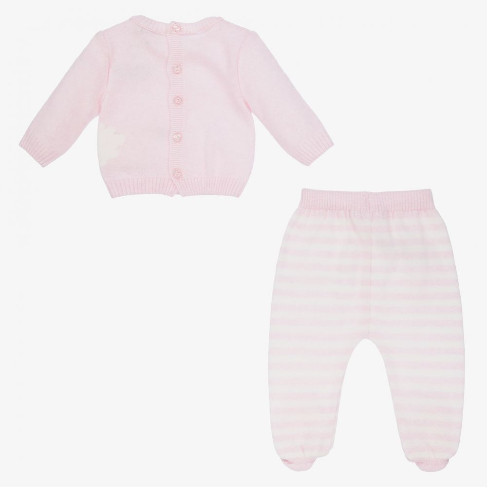Dr. Kid-Pink Wool Knit 2 Piece Babygrow | Childrensalon Outlet