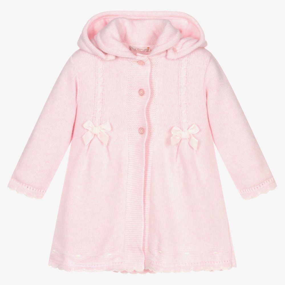 Dr. Kid - Pink Wool Knitted Pram Coat | Childrensalon