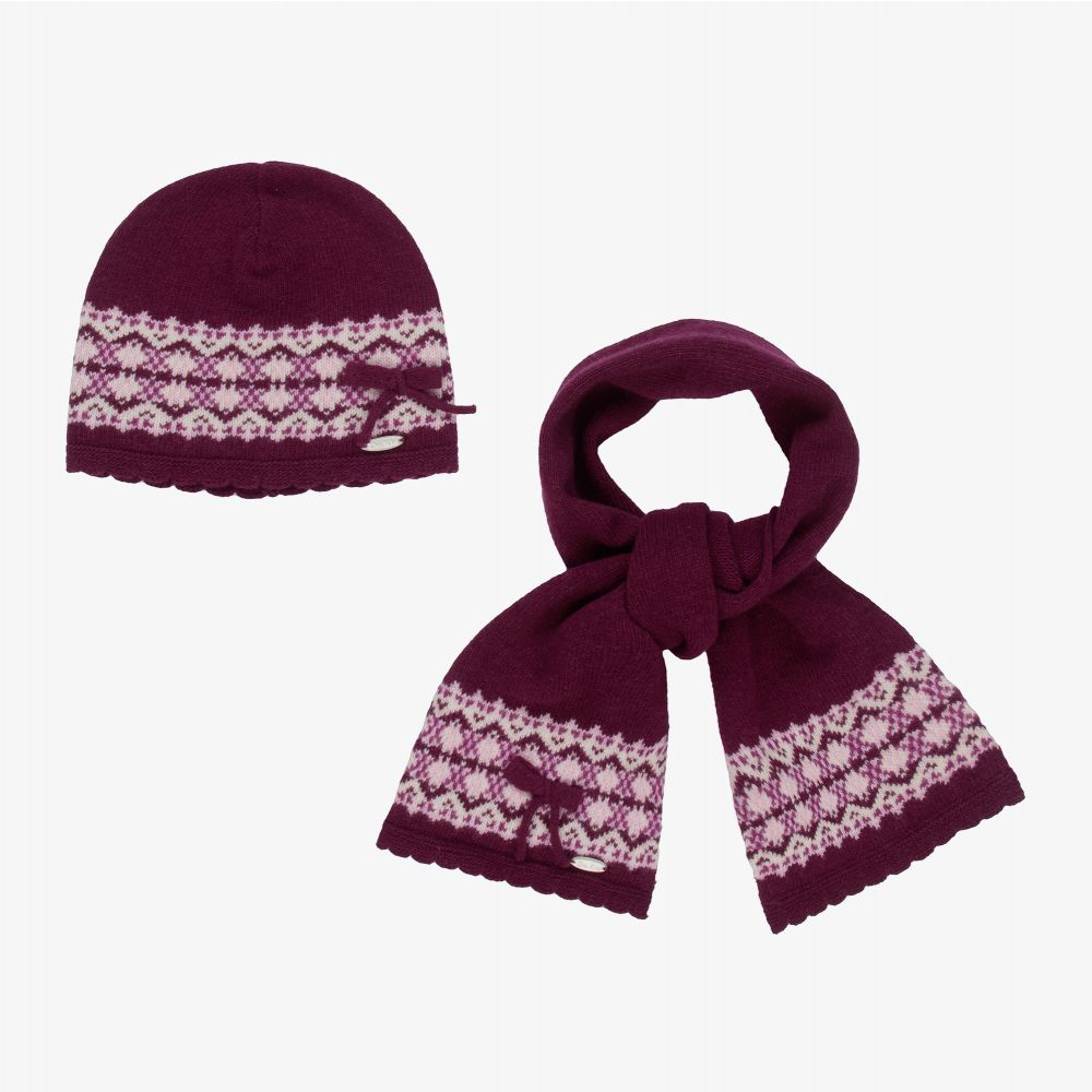 Dr. Kid-Purple Wool Hat & Scarf Set | Childrensalon Outlet