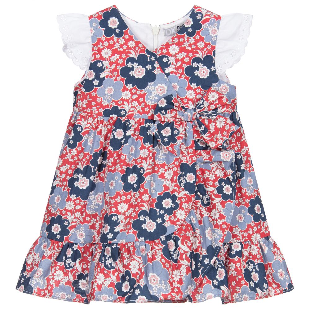 Dr. Kid - Red & Blue Cotton Dress | Childrensalon