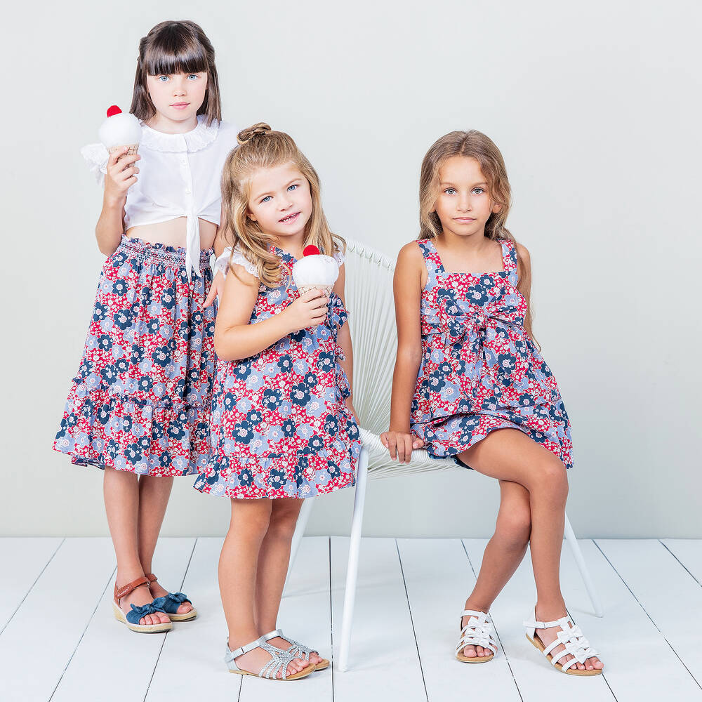 Dr. Kid-Red & Blue Cotton Dress | Childrensalon Outlet