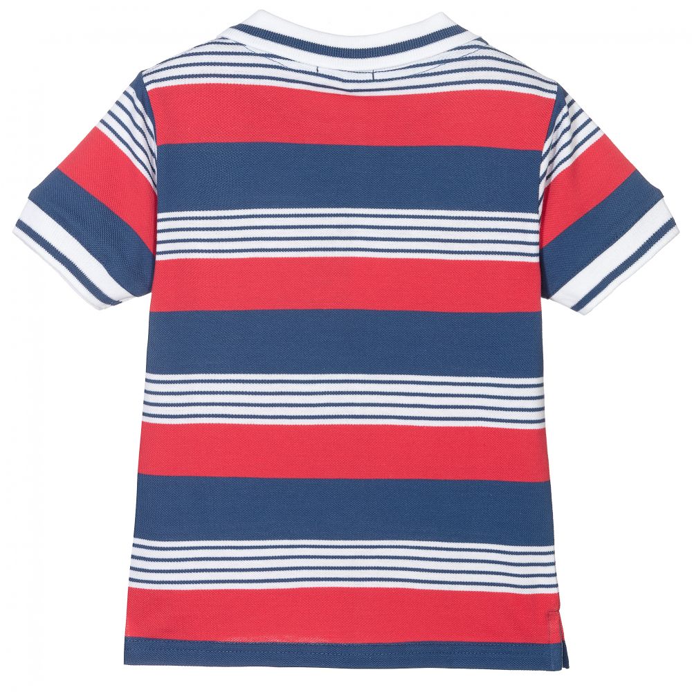 Dr. Kid-Red & Blue Cotton Polo Shirt | Childrensalon Outlet