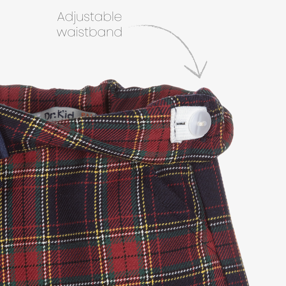 Dr. Kid-Red & Blue Tartan Check Shorts | Childrensalon Outlet