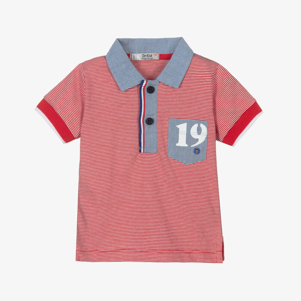 Dr. Kid-Red Striped Cotton Shirt | Childrensalon Outlet