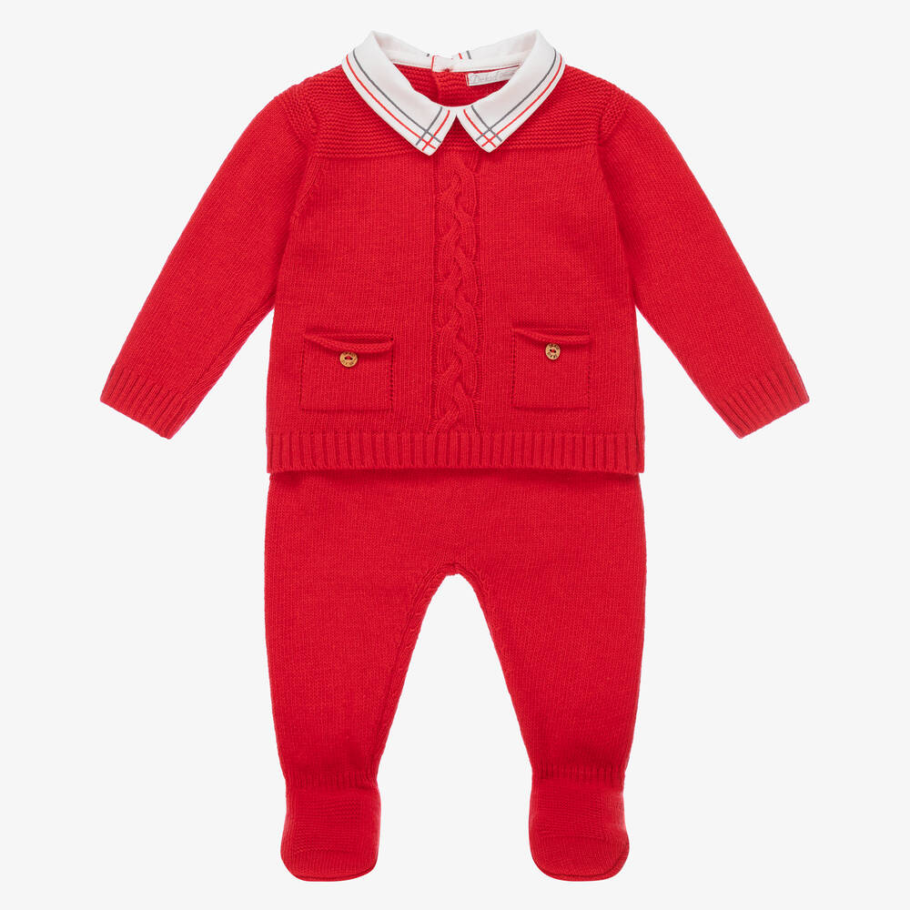 Dr. Kid - Красный шерстяной топ и штанишки для малышей | Childrensalon
