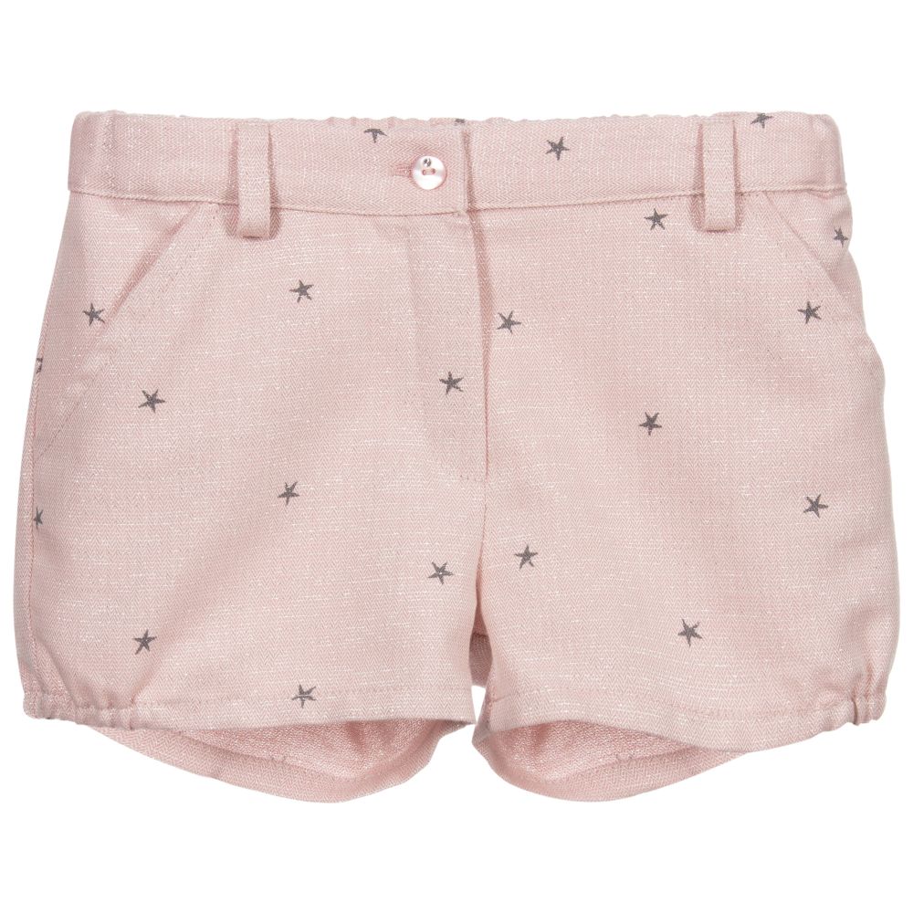 Dr. Kid - Розовые хлопковые шорты с блестящей нитью | Childrensalon