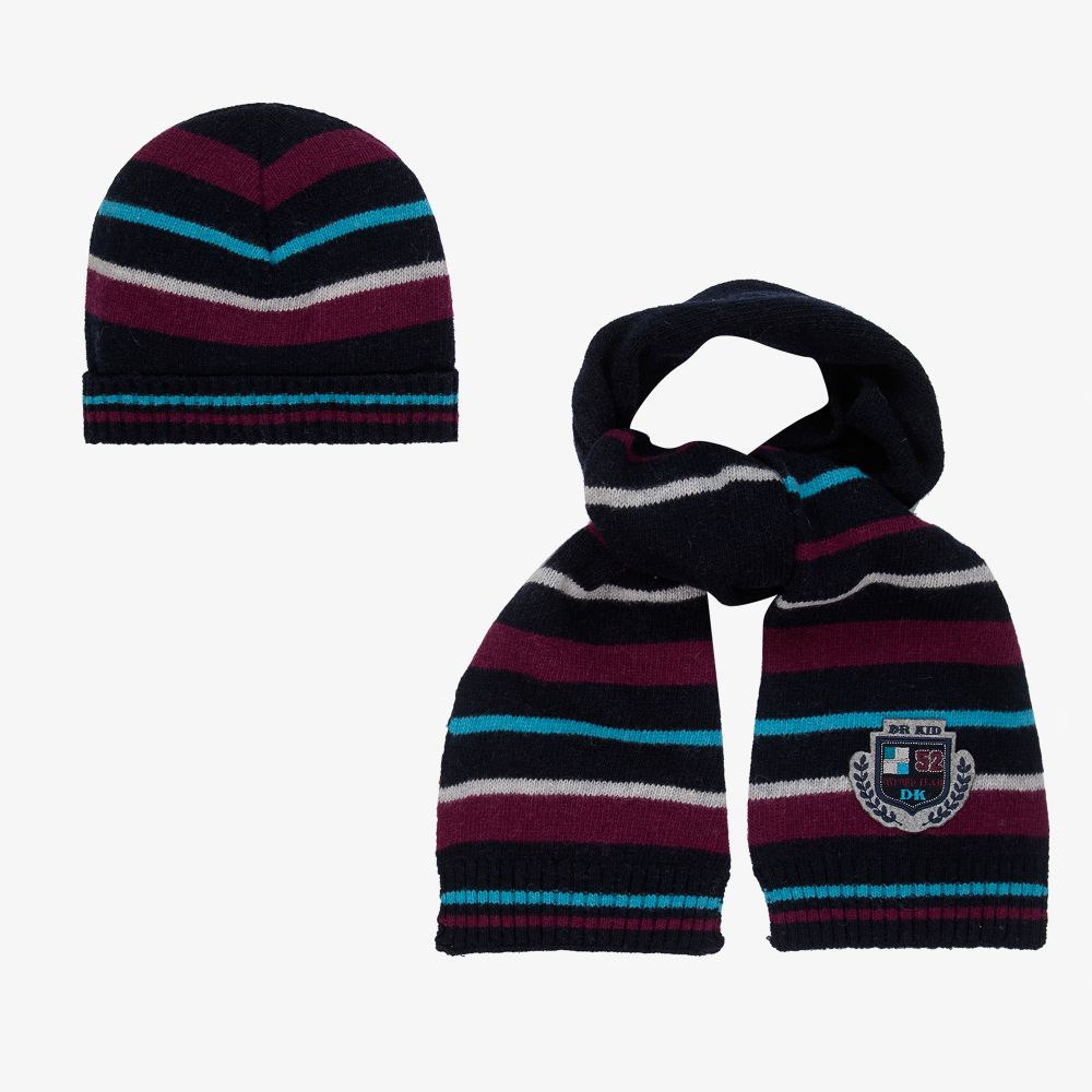 Dr. Kid - Striped Wool Hat & Scarf Set | Childrensalon