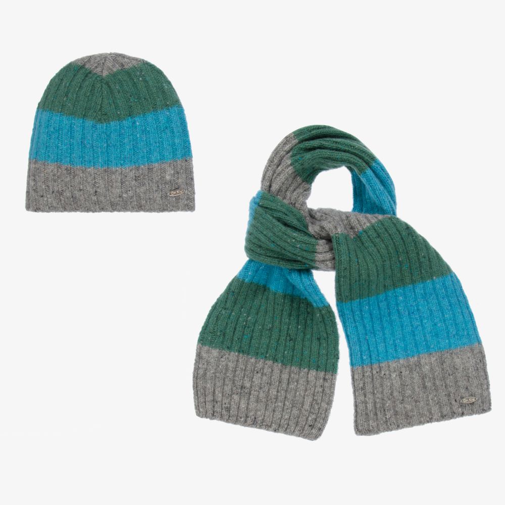 Dr. Kid - Striped Wool Hat & Scarf Set | Childrensalon