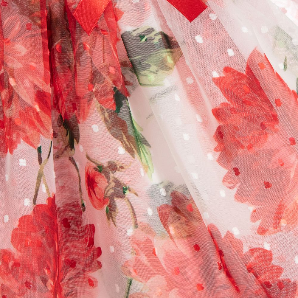 Dr. Kid-Teen Red & White Floral Dress | Childrensalon Outlet