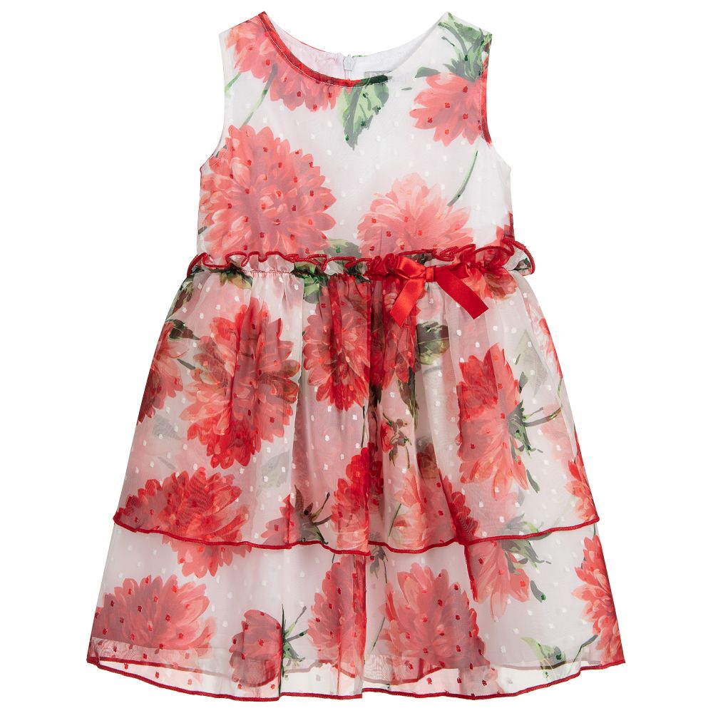 Dr. Kid-Teen Red & White Floral Dress | Childrensalon Outlet