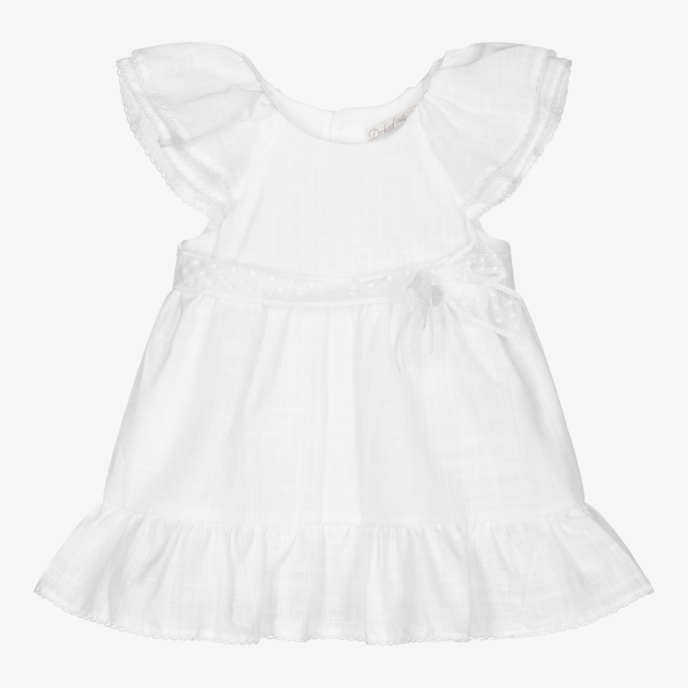 Dr. Kid - Weißes Baumwollkleid-Set für Babys | Childrensalon