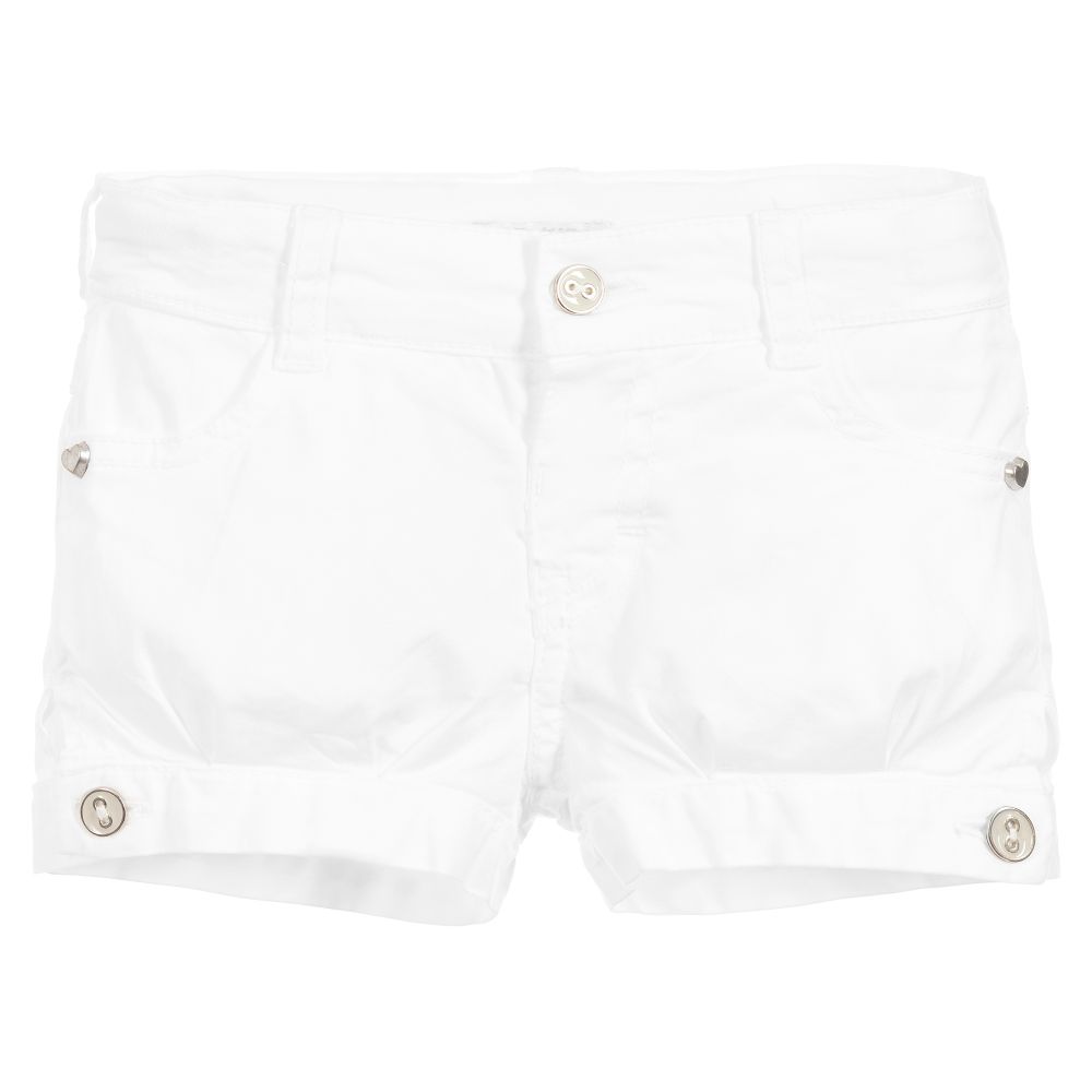 Dr. Kid - White Cotton Baby Shorts | Childrensalon